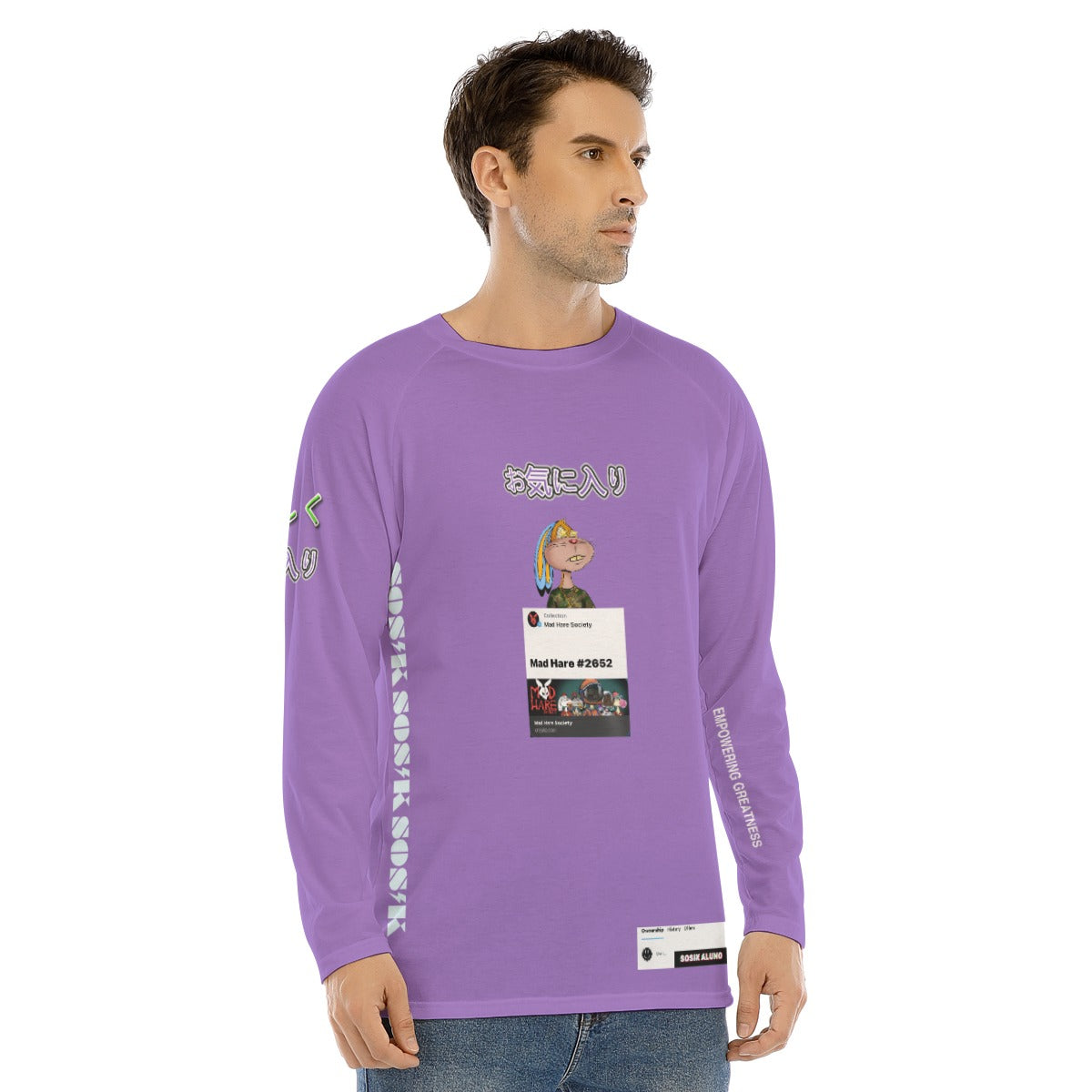Men's Long Sleeve FAVORITE "MAD HARE #2652" (LIGHT PURPLE)