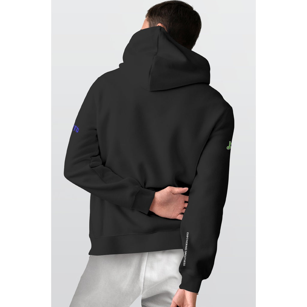 Men's Pullover Hoodie COOL HAPPY LOGO (BLACK)