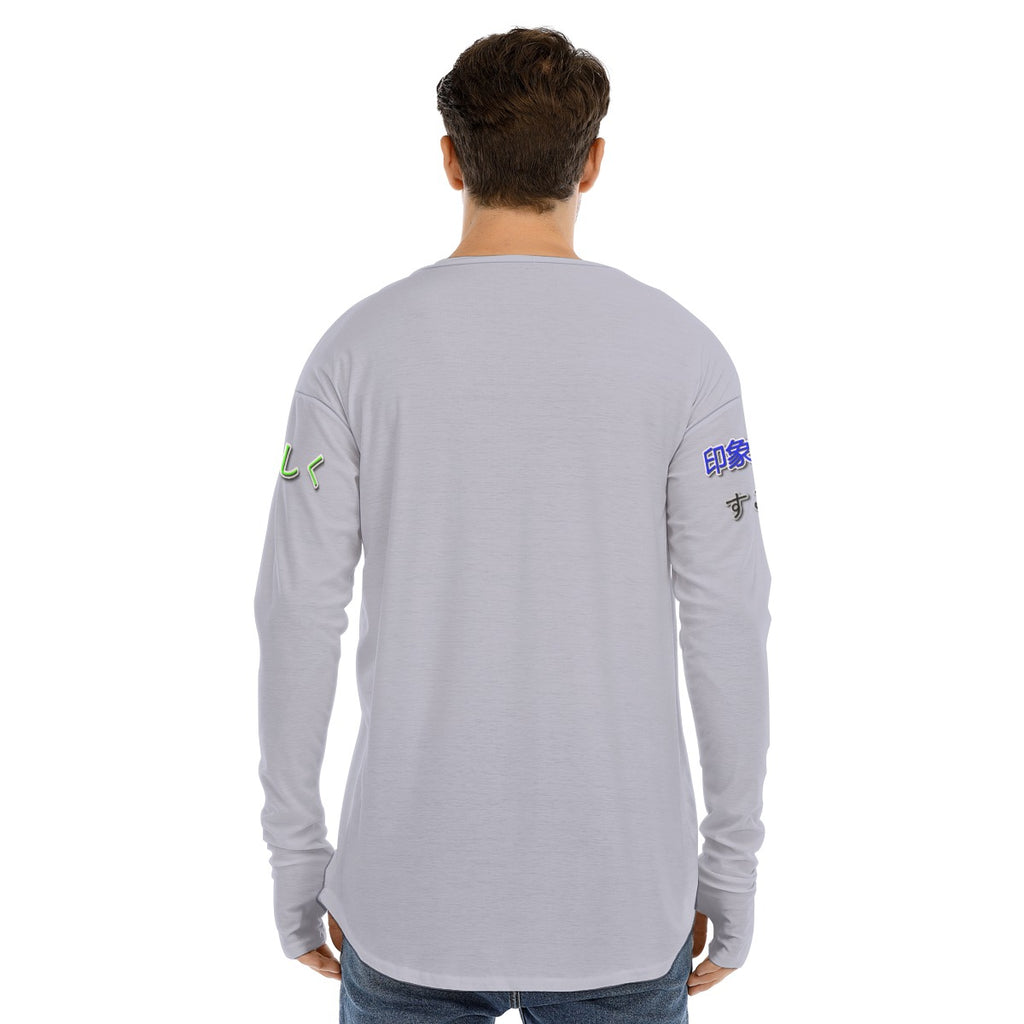 Men's Long Sleeve T-shirt COOL LOGO (GRAY)