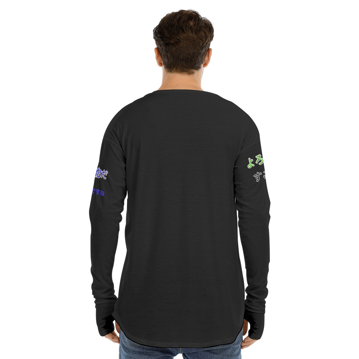 Men's Long Sleeve T-shirt BOX COOL LOGO (BLACK)