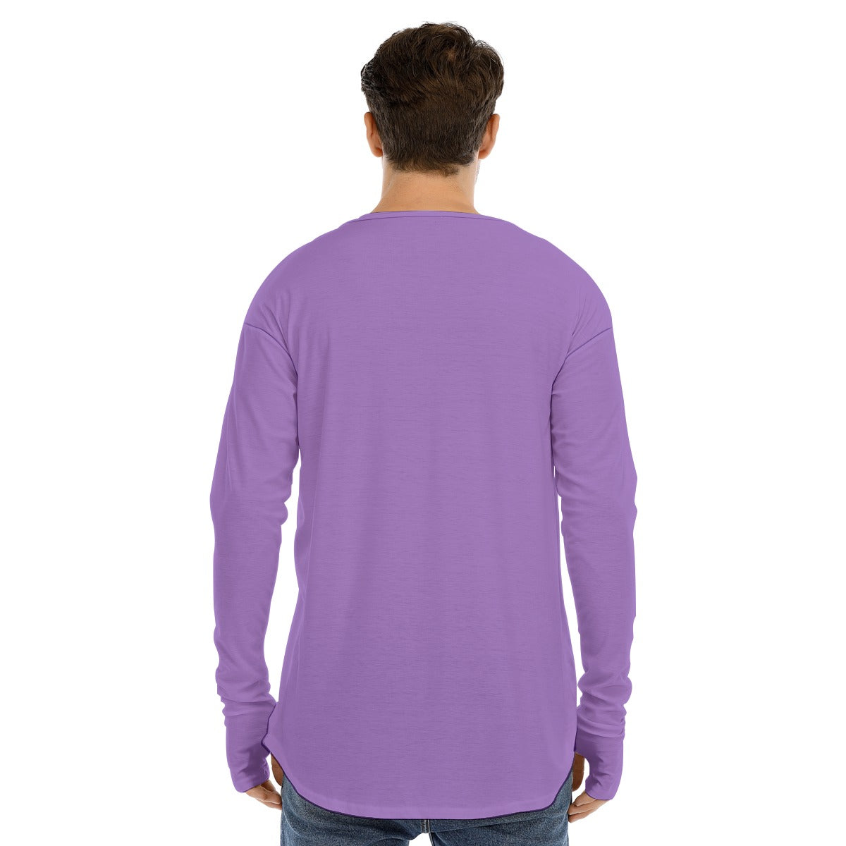 Men's Long Sleeve T-shirt SMALL CHEST LOGO (PURPLE)