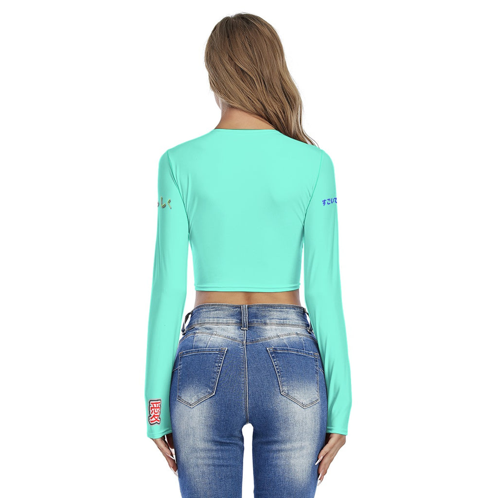 Women's Crop Top FAVORITE "MAD HARE #2652" (BLUE)