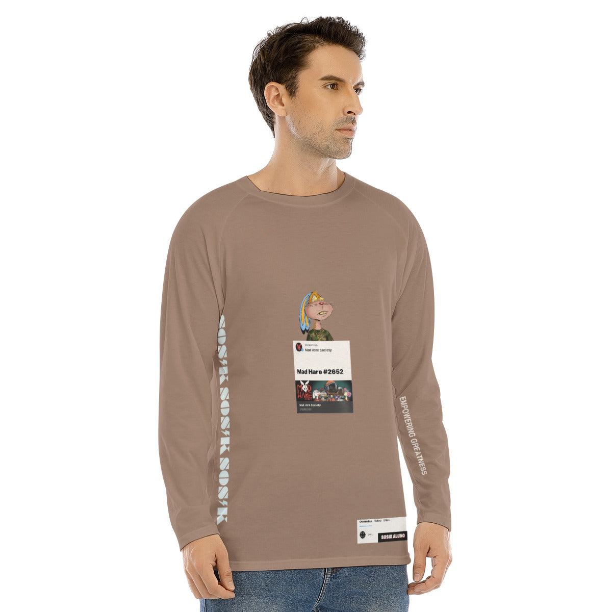 Men's Long Sleeve "MAD HARE #2652" (BROWN)