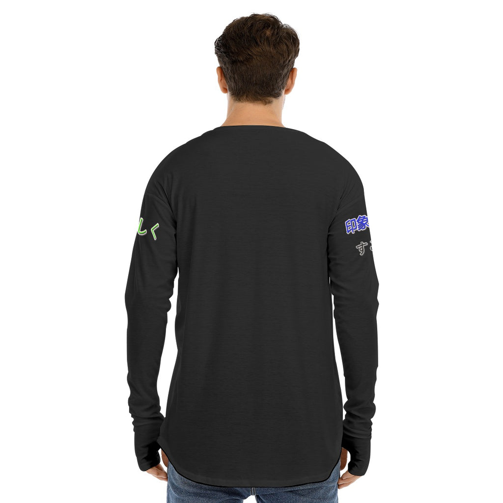 Men's Long Sleeve T-shirt COOL LOGO (BLACK)