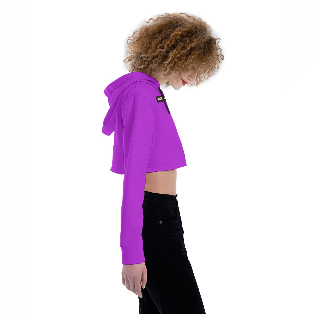Women's Crop Top Hoodie (PURPLE)