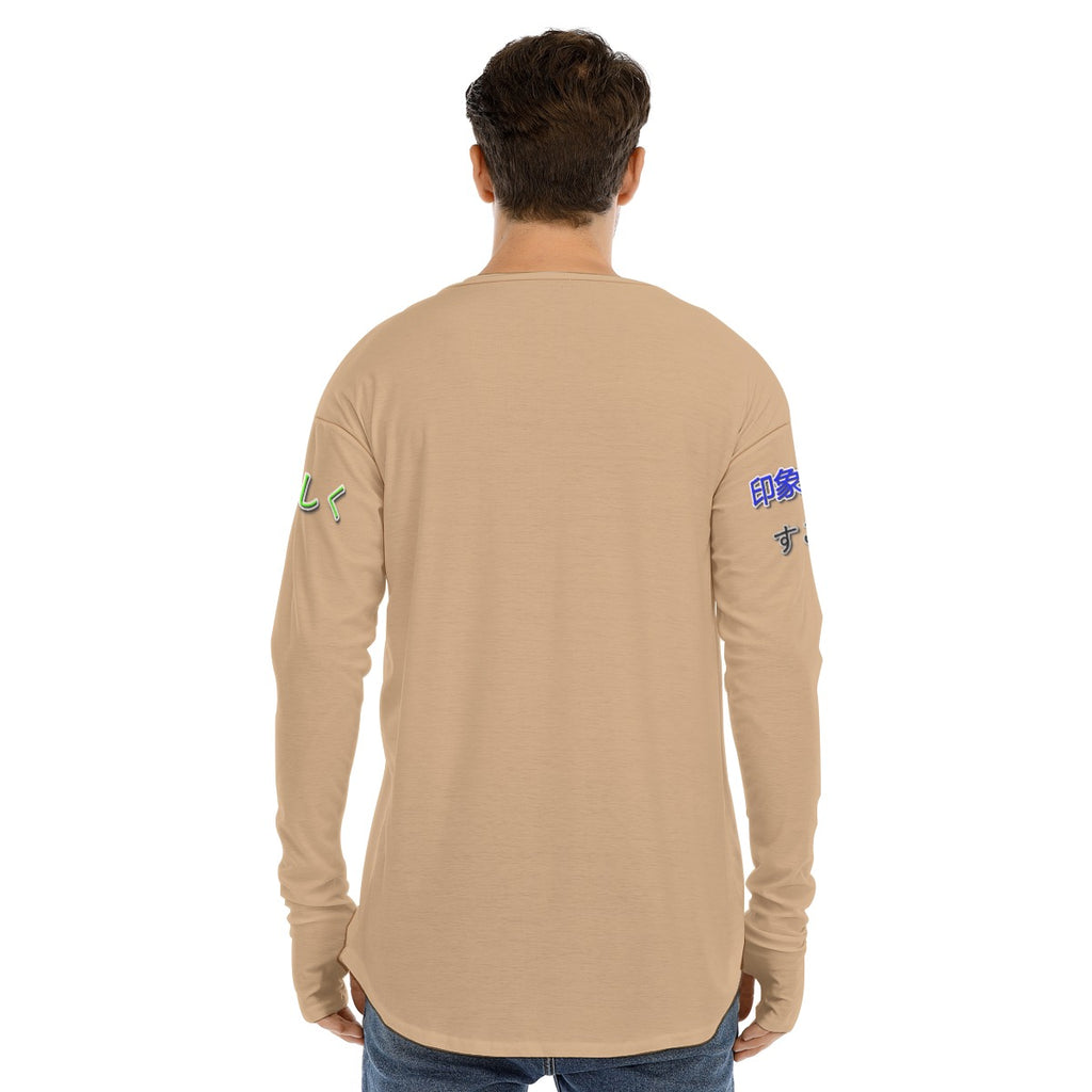 Men's Long Sleeve T-shirt COOL LOGO (NUDE)
