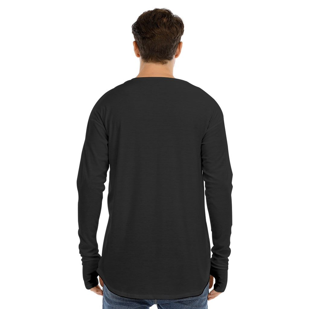 Men's Long Sleeve T-shirt SMALL CHEST LOGO (BLACK)