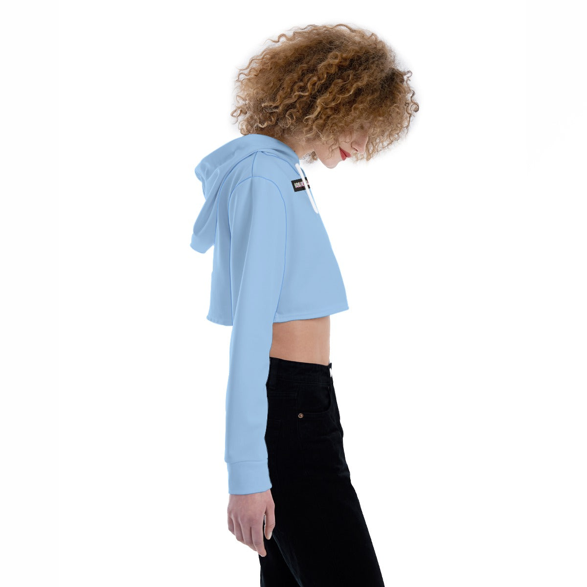 Women's Crop Top Hoodie (BLUE)