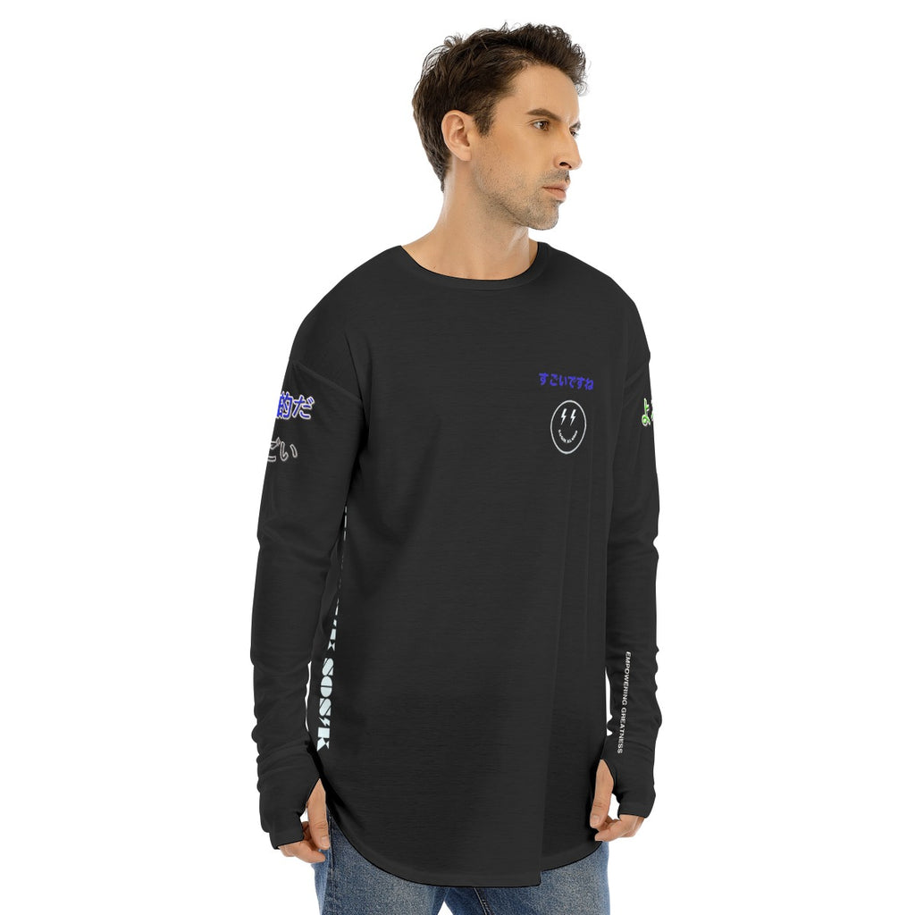 Men's Long Sleeve T-shirt COOL LOGO (BLACK)