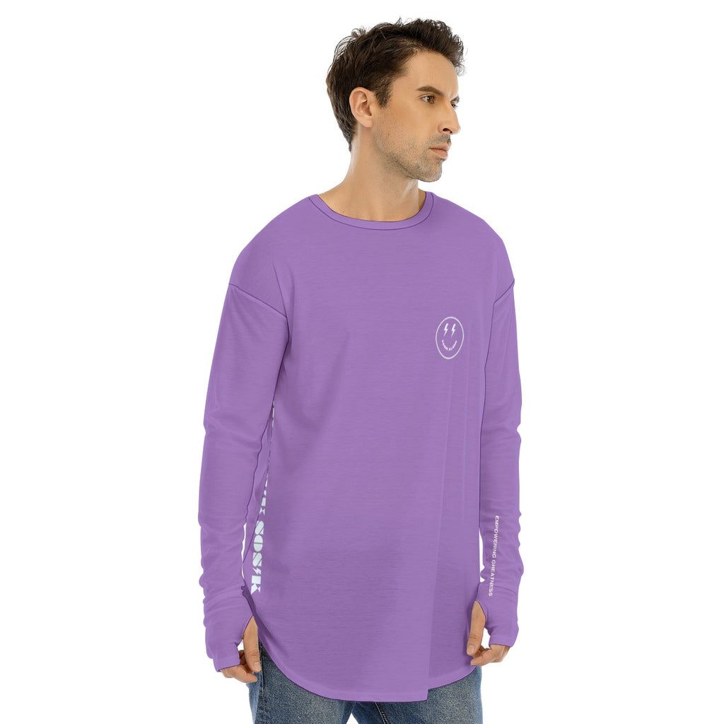 Men's Long Sleeve T-shirt SMALL CHEST LOGO (PURPLE)
