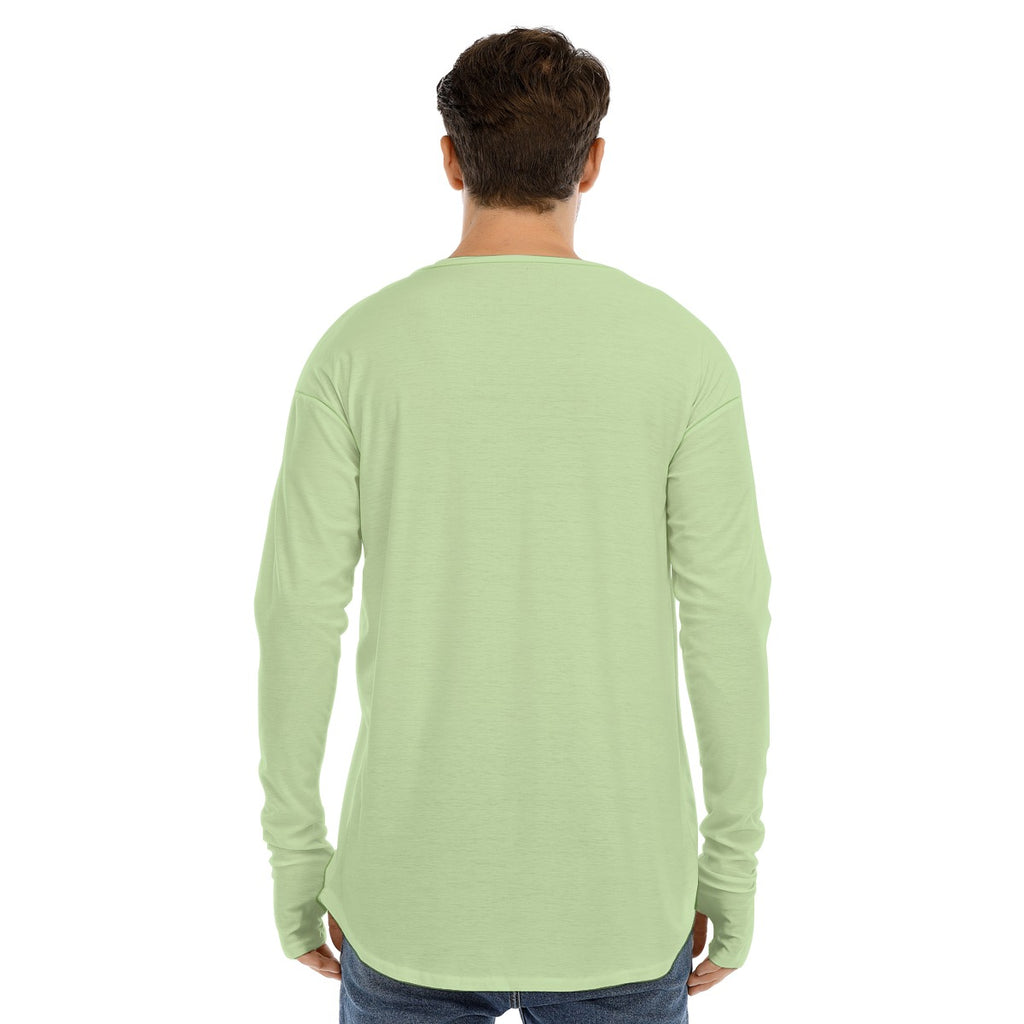 Men's Long Sleeve T-shirt SMALL CHEST LOGO (OLIVE GREEN)