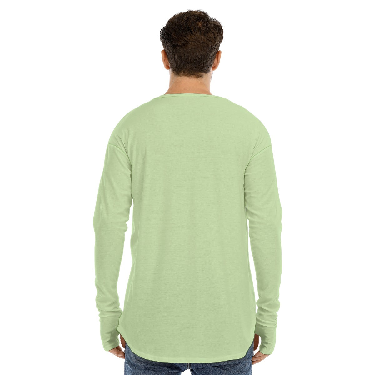 Men's Long Sleeve T-shirt SMALL CHEST LOGO (OLIVE GREEN)