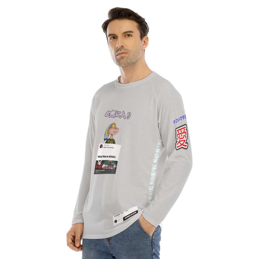 Men's Long Sleeve FAVORITE "MAD HARE #2652" (LIGHT GRAY)