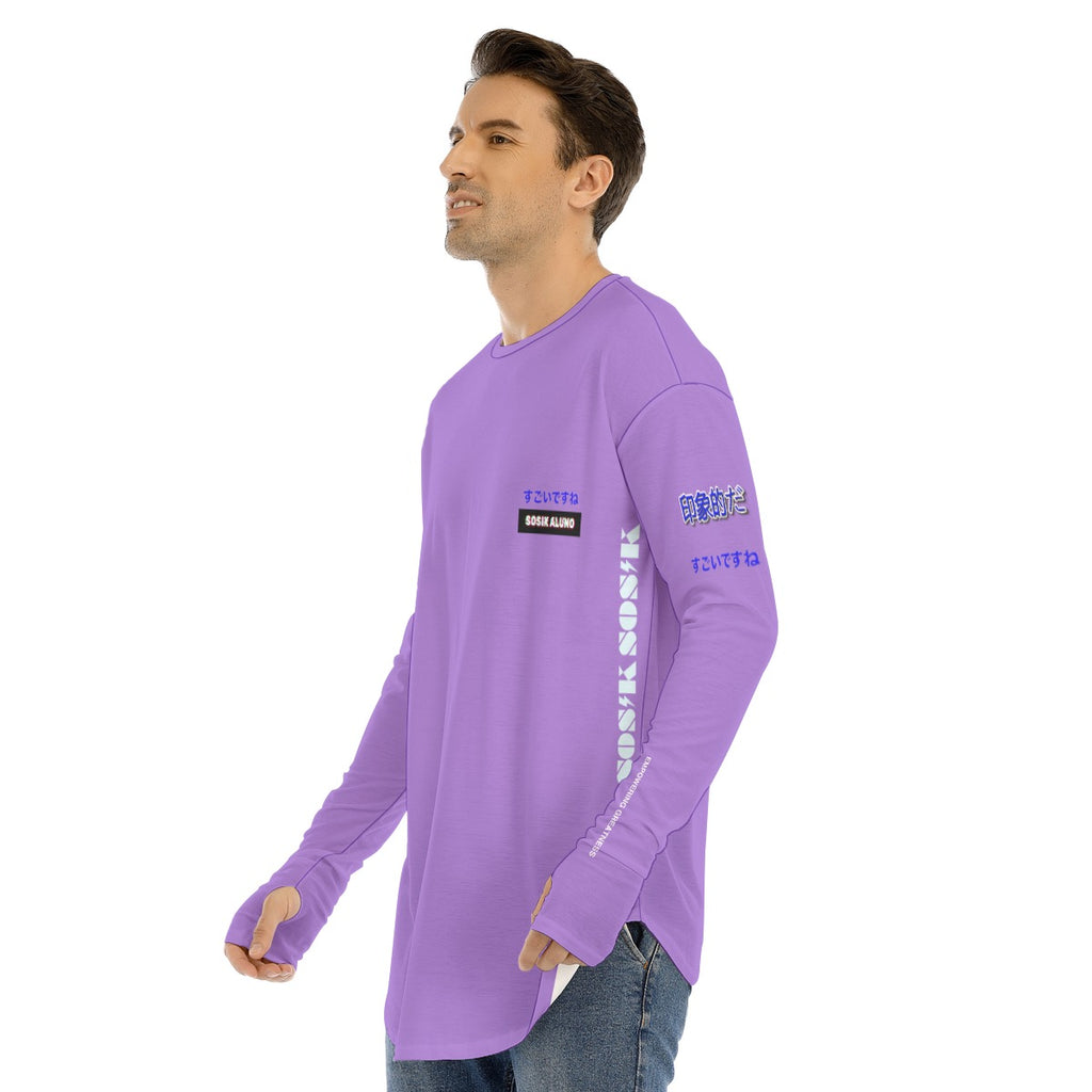 Men's Long Sleeve T-shirt COOL BOX LOGO (PURPLE)