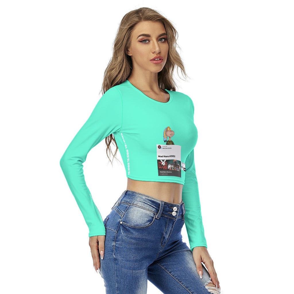 Women's Crop Top "MAD HARE #2652" (BLUE)