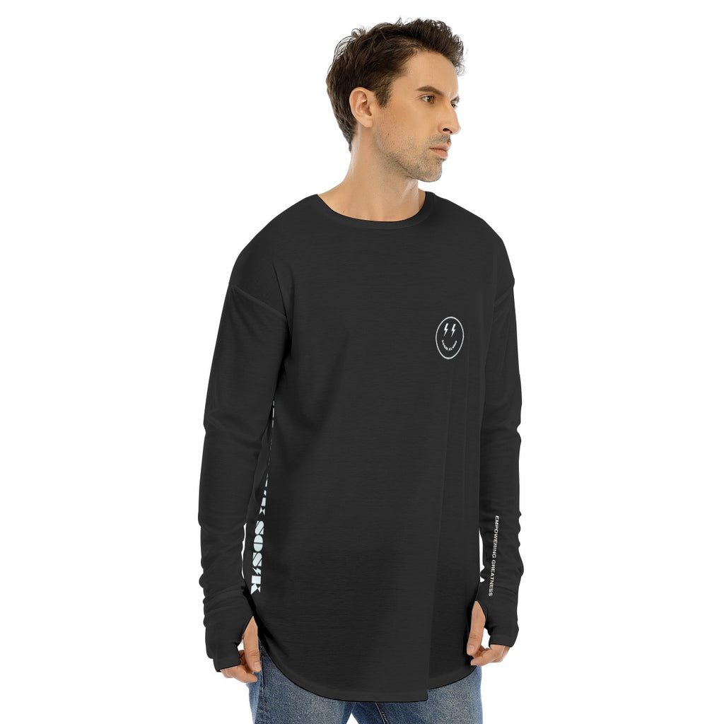 Men's Long Sleeve T-shirt SMALL CHEST LOGO (BLACK)