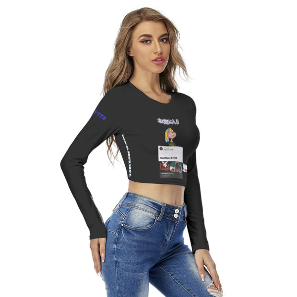 Women's Crop Top FAVORITE "MAD HARE #2652" (BLACK)