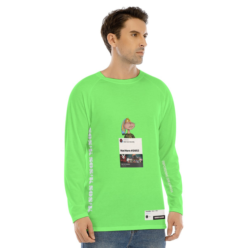 Men's Long Sleeve "MAD HARE #2652" (GREEN)