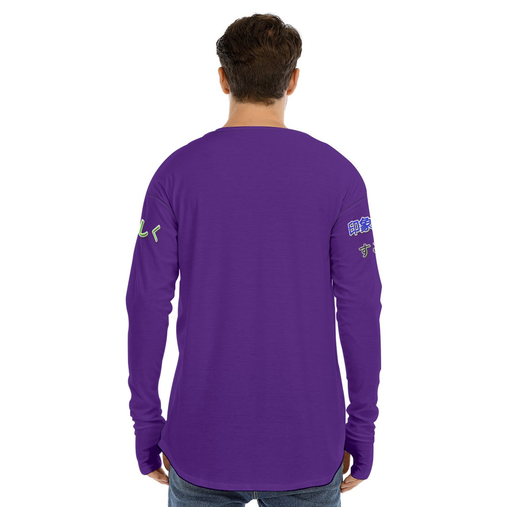 Men's Long Sleeve T-shirt COOL LOGO (PURPLE)