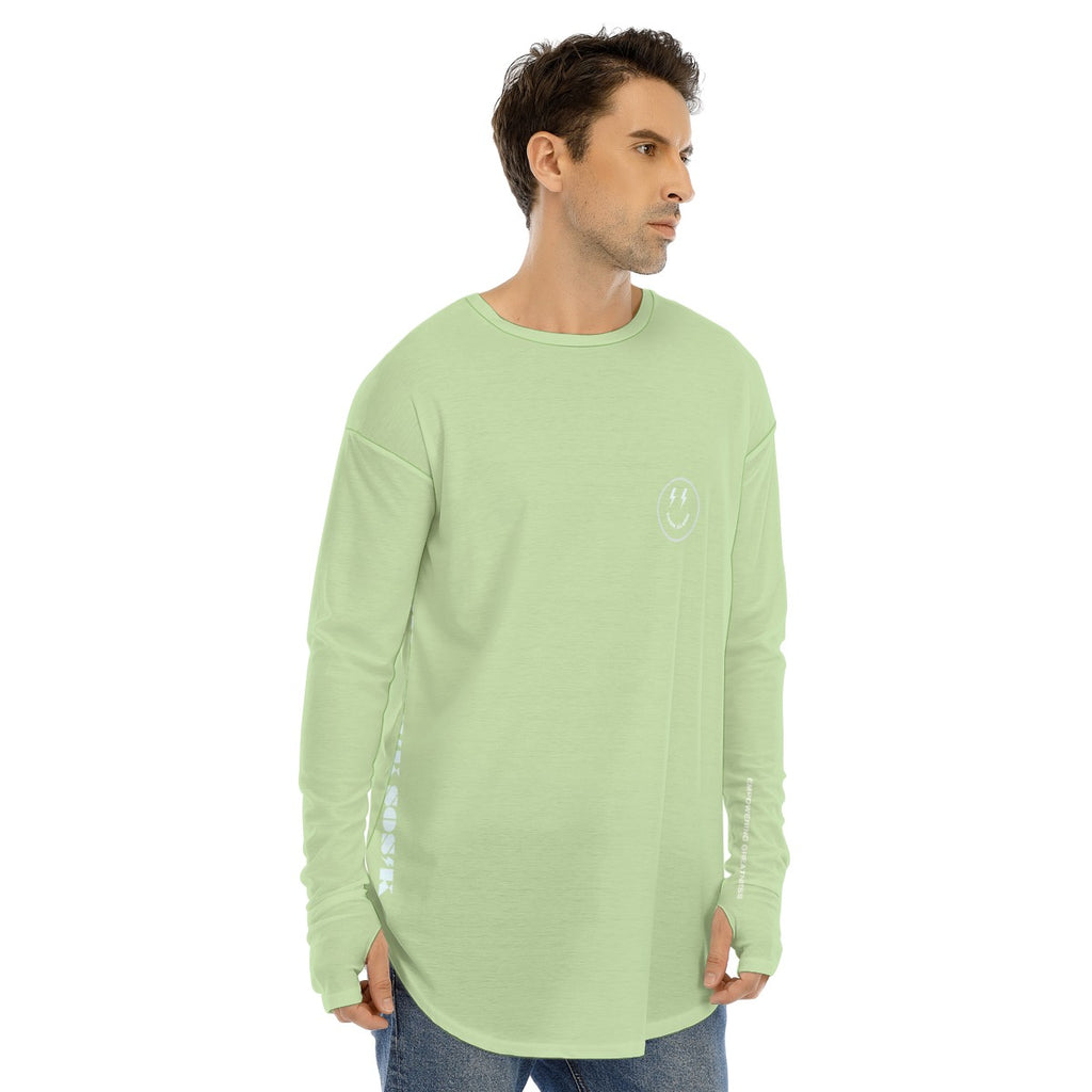 Men's Long Sleeve T-shirt SMALL CHEST LOGO (OLIVE GREEN)