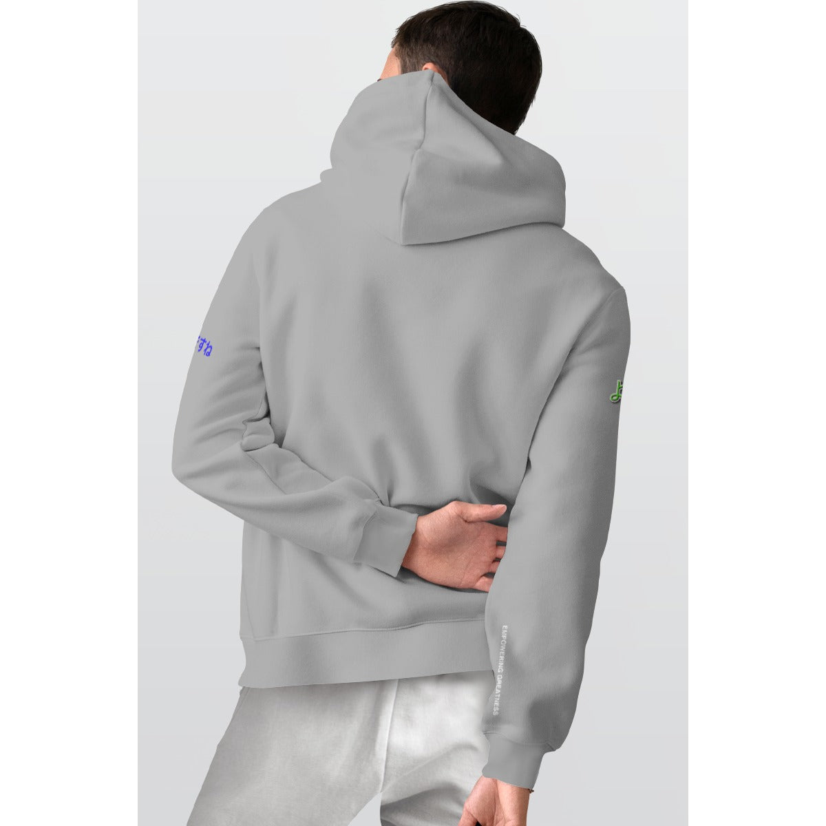 Men's Pullover Hoodie COOL HAPPY LOGO (GRAY)