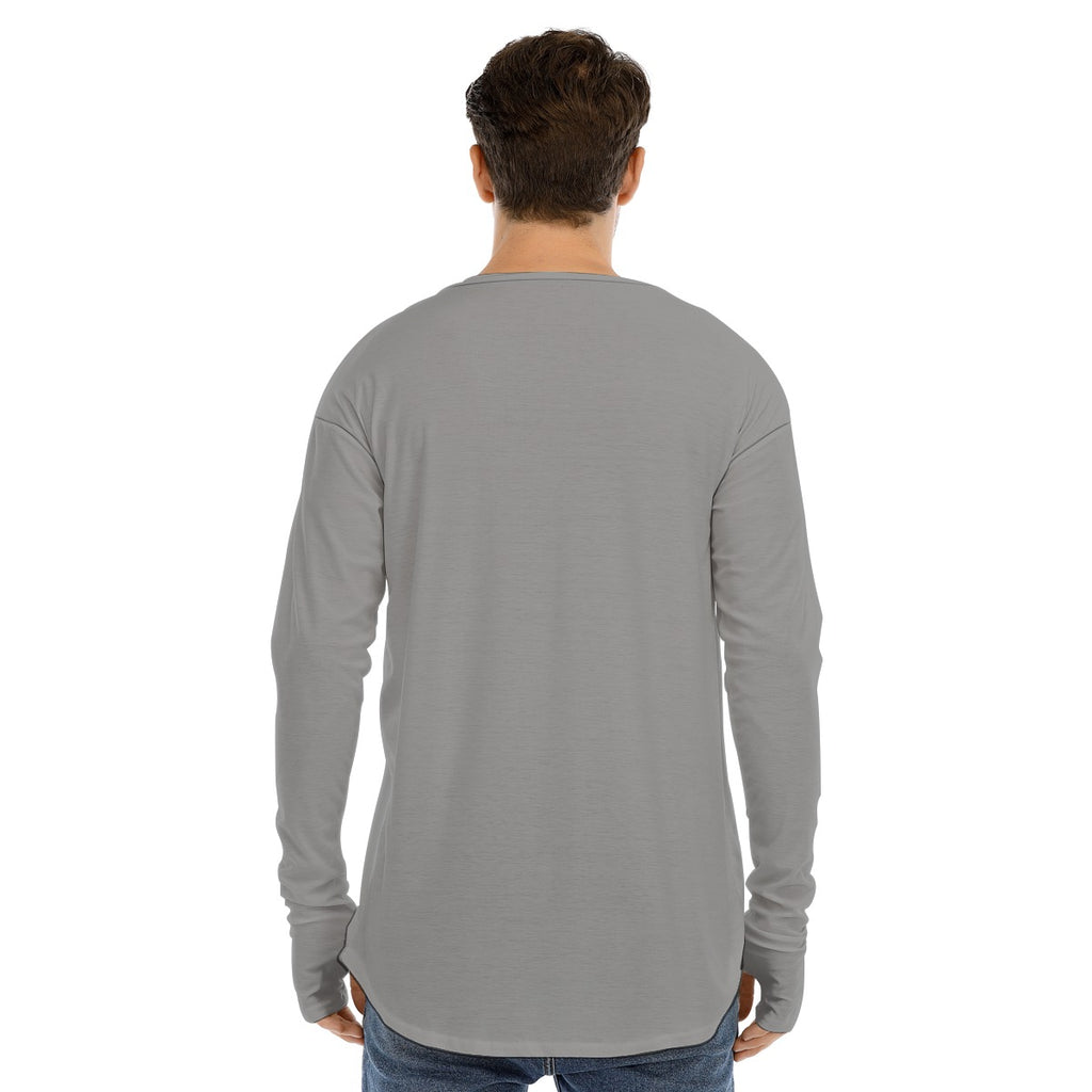 Men's Long Sleeve T-shirt SMALL CHEST LOGO (GRAY)